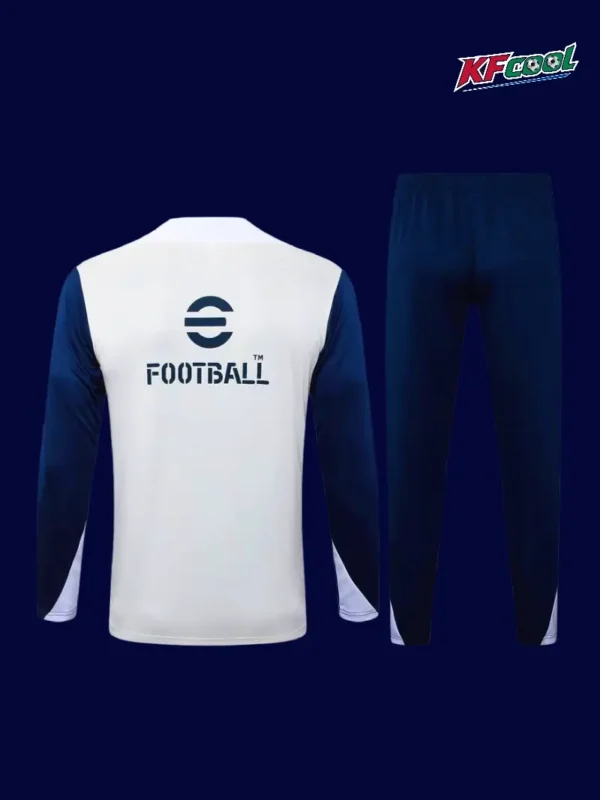 Inter Milan 25 26 white half pull tracksuit back with smooth rear and athletic fit