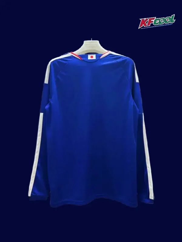 Japan home blue long sleeve jersey 26/27 fans back with seam detail