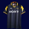 Juventus 1995 97 away black classic retro jersey front with rare dark palette
