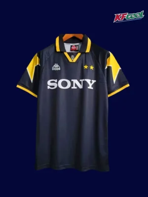 Juventus 1995 97 away black classic retro jersey front with rare dark palette
