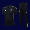 Juventus black polo tracksuit 25/26 fans version front premium style