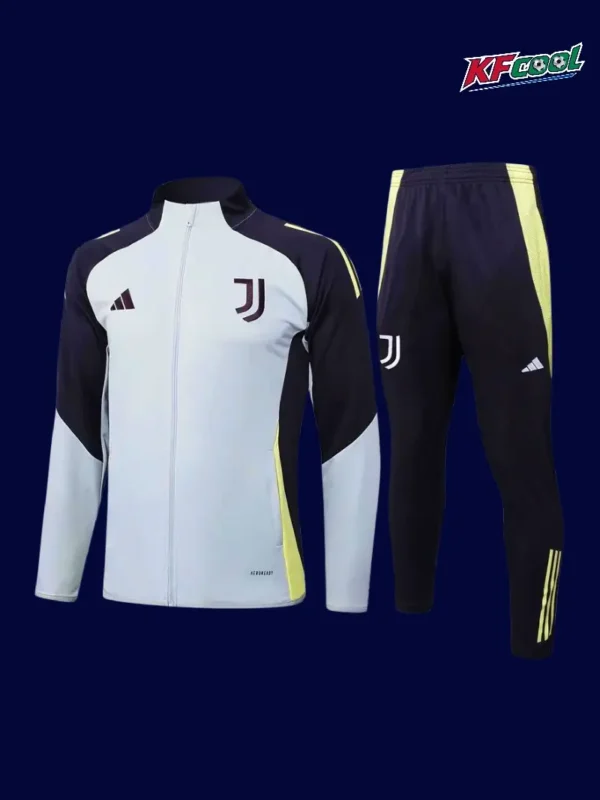 Juventus grey black polo tracksuit 25/26 fans version front sporty design