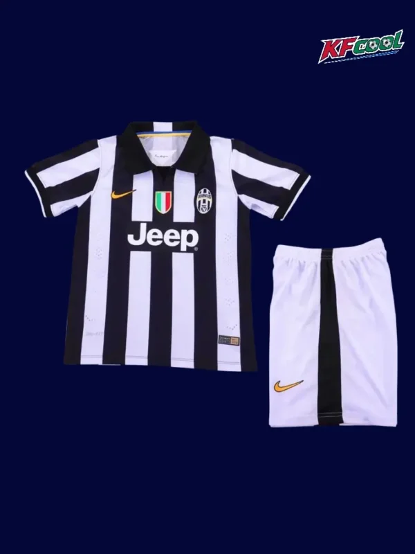 Juventus 2014 15 kids home classic retro jersey front child size stripes