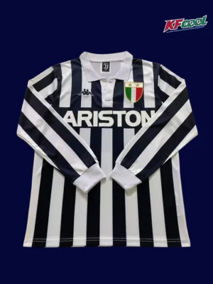Juventus 1984 85 home classic retro long sleeve jersey front with historic styling