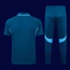 Juventus Lake blue Polo Tracksuit 2526 Fans Version2 - KFCool – Football Jerseys & Soccer Kits Store Juventus 25/26 lake blue polo tracksuit back view
