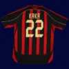 Kaka AC Milan home retro jersey back 06/07 with #22, high-quality breathable design.