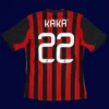 Kaka AC Milan home retro jersey back 13/14 with #22, high-quality breathable design.