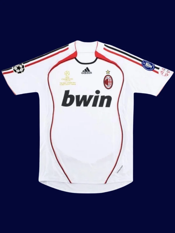 Kaká #22 AC Milan 06/07 UCL Retro JerseyAC Milan UCL final away retro jersey front 06/07, high-quality breathable fan gear.