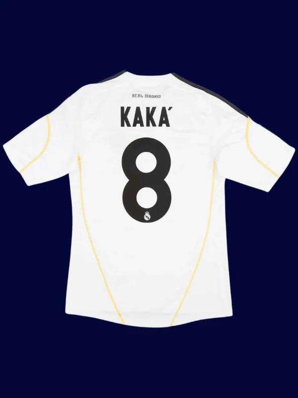 Kaka Real Madrid home white retro jersey back 09/10 with #8, high-quality breathable design.