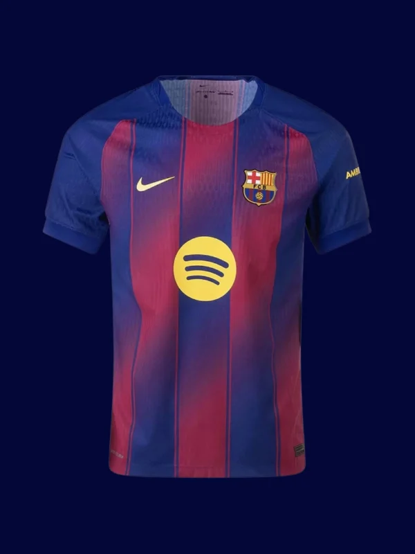 Lamine Yamal Barcelona home player jersey front 25/26 Kopa Trophy Edition, high-quality breathable fan gear.