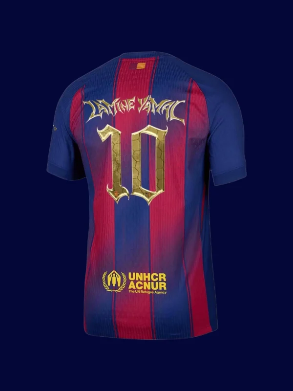 Lamine Yamal Barcelona home player jersey back 25/26 Kopa Trophy Edition with #10, breathable high-quality design.