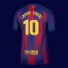 Lamine Yamal Barcelona home player jersey back 25/26 UCL with #10, breathable high-quality design.