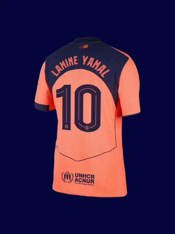 Lamine Yamal Barcelona third player jersey back 25/26 UCL with #10, breathable high-quality design.