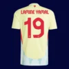 Lamine Yamal Spain away jersey back 2024 with #19, breathable high-quality design.