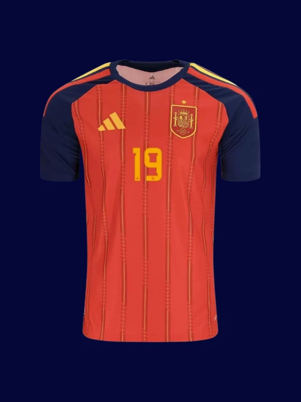 Lamine Yamal Spain home player jersey front World Cup 2026, high-quality breathable fan gear.