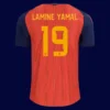 Lamine Yamal Spain home player jersey back World Cup 2026 with #19, breathable high-quality design.