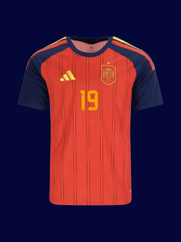 Lamine Yamal Spain home jersey front World Cup 2026, high-quality breathable fan gear.