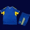 Leeds United Away Blue Kids Kits 25/26 back with printed number area.