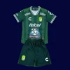 Club Leon home kids kits 25/26 front green white stripes