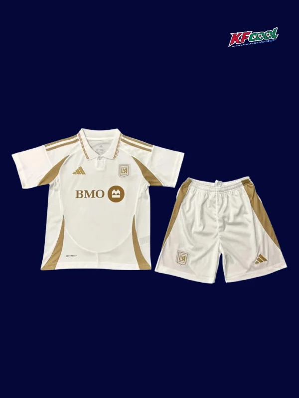 Los Angeles away white kids kits 25/26 front white black red stripes