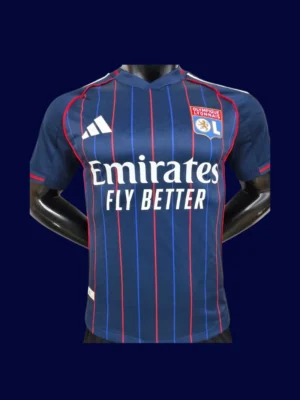 Lyon Away Jersey 25/26 Player Version front pro‑grade lightweight performance football shirt