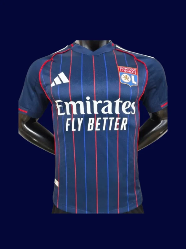 Lyon Away Jersey 25/26 Player Version front pro‑grade lightweight performance football shirt