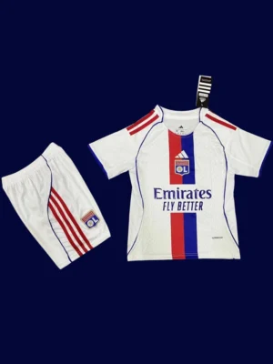 Lyon Home Kids kits 25/26 front lightweight breathable junior football shirt
