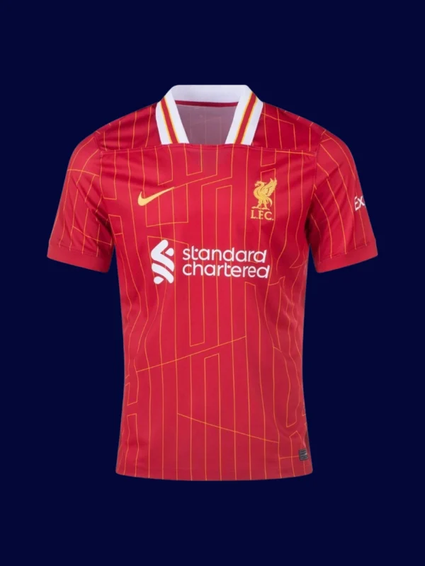 M.Salah Liverpool home red jersey front 24/25, high-quality breathable fan gear.