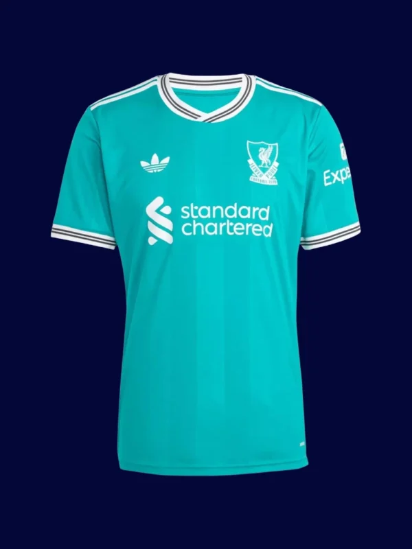 M.Salah Liverpool third green jersey front 25/26, high-quality breathable fan gear.