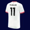 M.Salah Liverpool third white jersey back 24/25 with #11, high-quality breathable design.