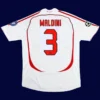 Maldini AC Milan UCL final away retro jersey back 06/07 with #3, high-quality breathable design.