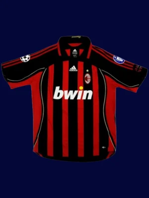 Maldini AC Milan UCL home retro jersey front 06/07, high-quality breathable fan gear.