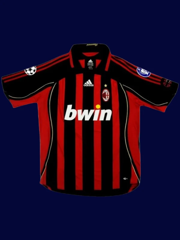 Maldini AC Milan UCL home retro jersey front 06/07, high-quality breathable fan gear.