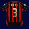 Maldini AC Milan UCL home retro jersey back 06/07 with #3, high-quality breathable design.