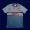 front view of Manchester United away black retro jersey (94/96) with long sleeves.