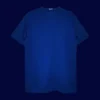 back view of Manchester United away blue retro jersey (08/09) showing reinforced back panel for numbers.