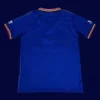 back view of away blue retro jersey (1984) showing plain back and number panel.