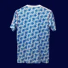 back view of away retro jersey (90/92) showing reinforced back panel for numbers.