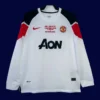 front view of Manchester United away retro long sleeve jersey (10/11) in classic away colors.