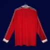 back view of home long sleeve retro jersey (98/99) showing number-ready back panel.