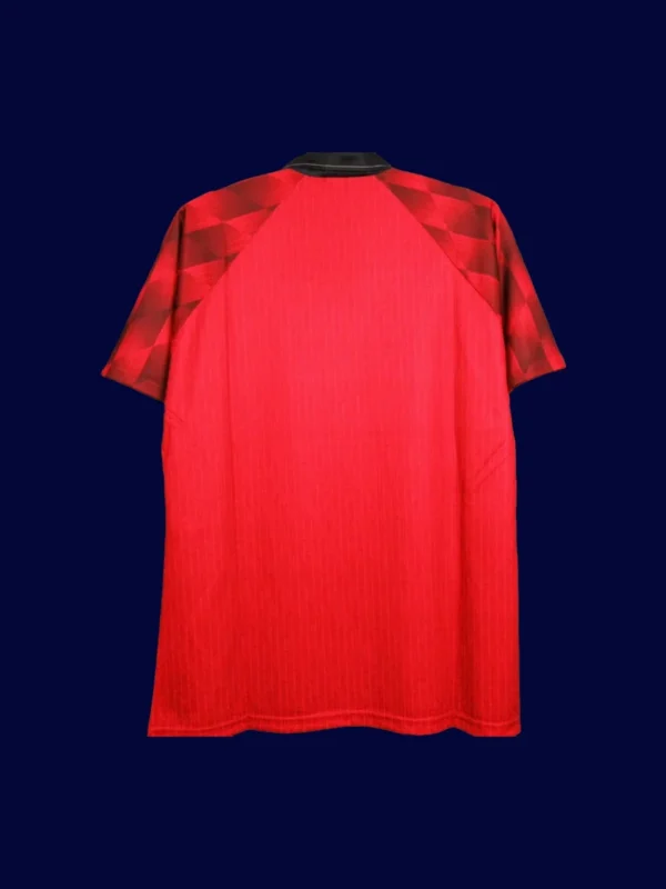 back view of home retro jersey (96/97) showing reinforced back for number printing.