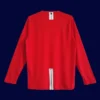 back view of long sleeve home retro jersey (07/08) showing stitched back and number-ready panel.
