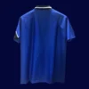 back view of third blue retro jersey (96/98) showing number-ready back panel.