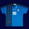 Maradona Argentina away blue retro shirt front 1994, high-quality breathable fan gear.
