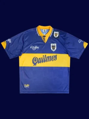 Maradona Boca home blue retro shirt front 95/96, high-quality breathable fan gear.