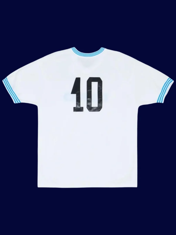 Maradona Napoli away white retro shirt back 84/85 with #10, high-quality breathable design.