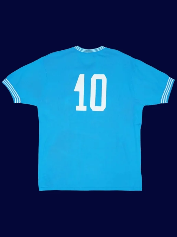 Maradona Napoli home blue retro shirt back 84/85 with #10, high-quality breathable design.