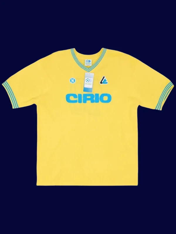 Maradona Napoli third yellow retro shirt front 84/85, high-quality breathable fan gear.