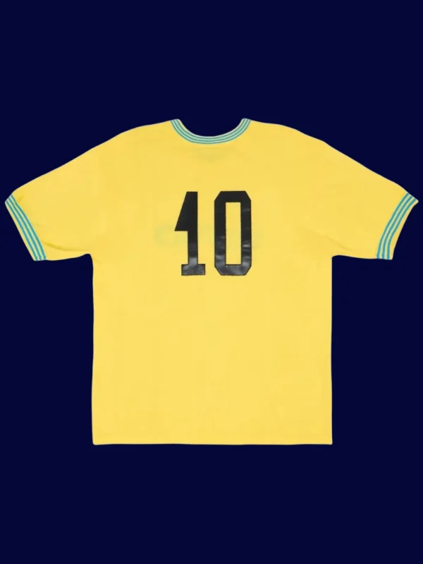 Maradona Napoli third yellow retro shirt back 84/85 with #10, high-quality breathable design.
