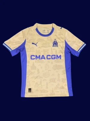 Marseille Fourth Jersey 25/26 Fans Version front high‑quality breathable lightweight shirt